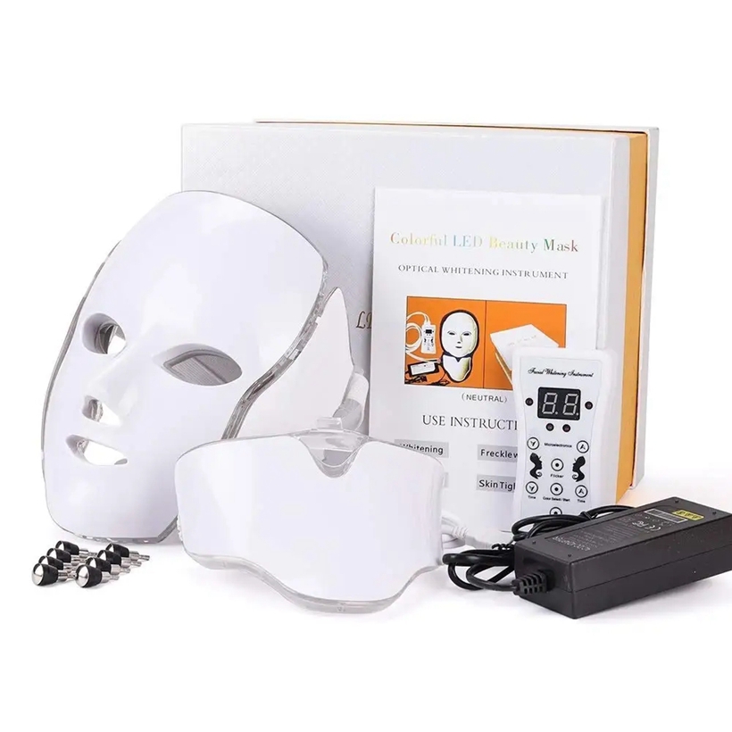LED face and neck skin rejuvenation mask photon LED mask, Model: PDT012
