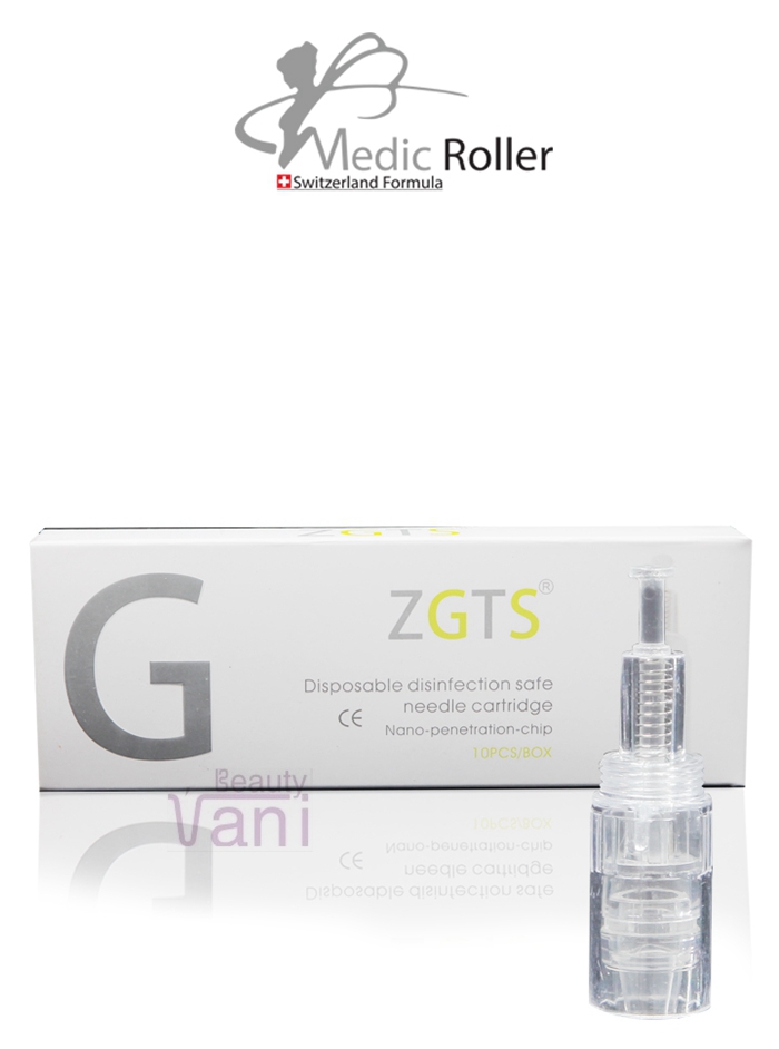 Professional ZGTS Dermapen Needle Cartridge Gold Microneedling Tips, 